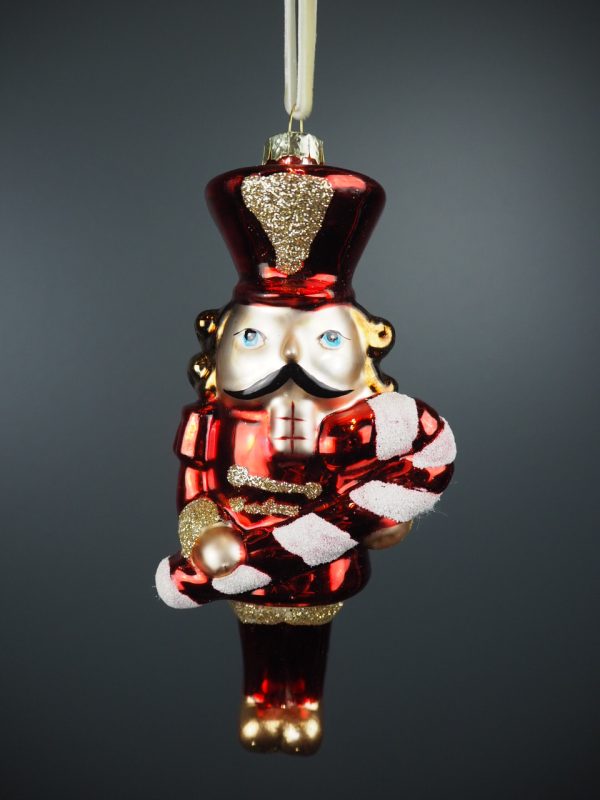 Nutcracker w/ candy cane glass - Image 2