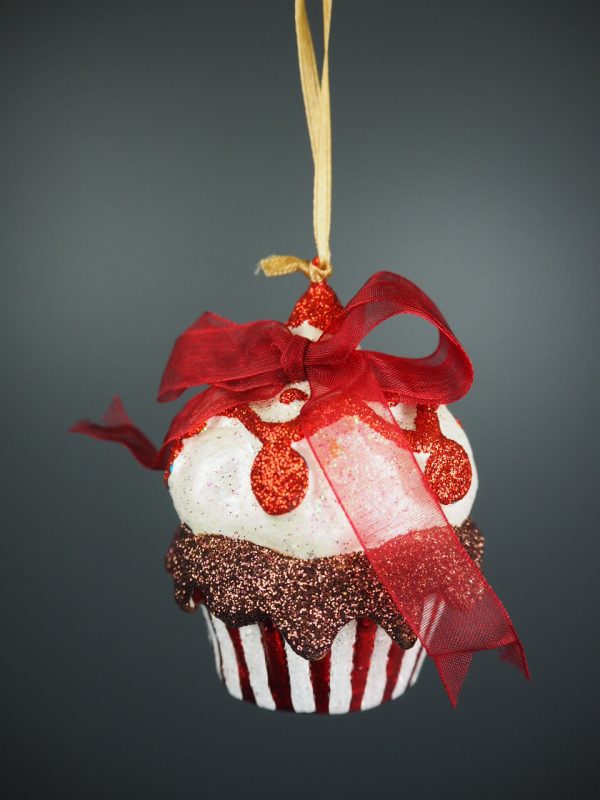Dotted cupcake  white & coffee - Image 2