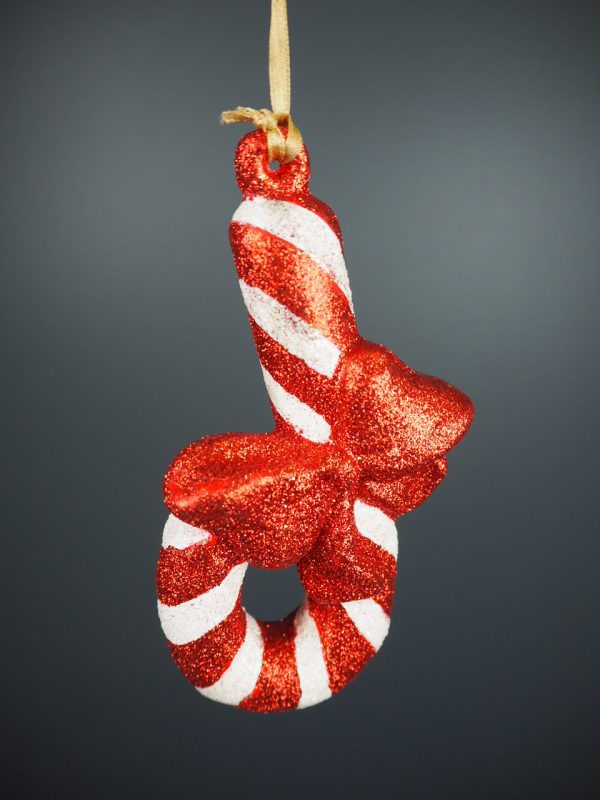 Candy cane red/white bow - Image 2
