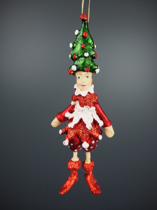 Xmas tree elf red/green - Image 2
