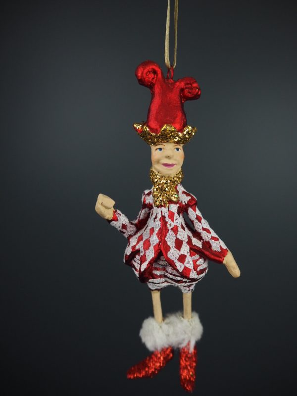 Jester elf red/white check fur - Image 2