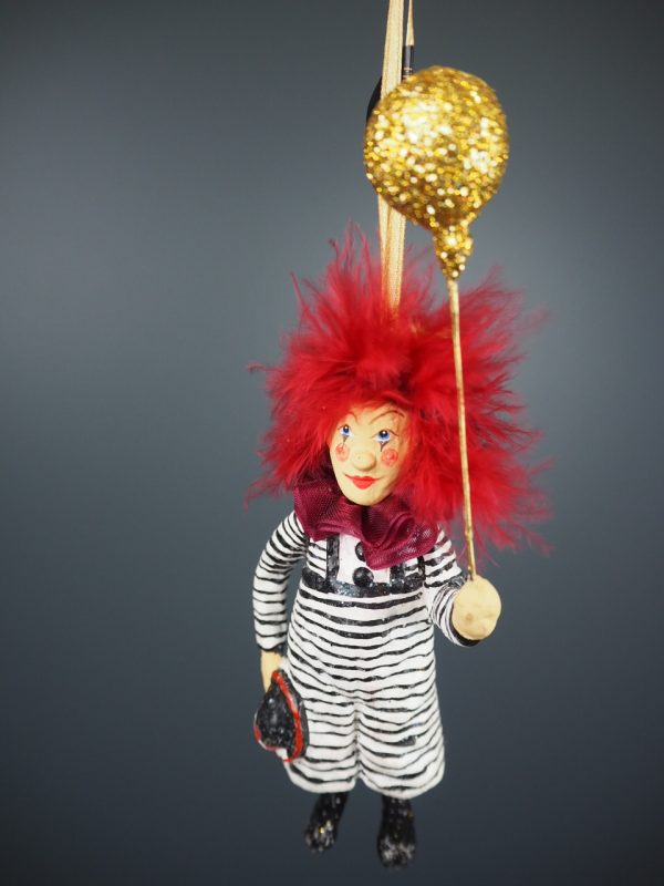 Standing clown black/white stripes - Image 2