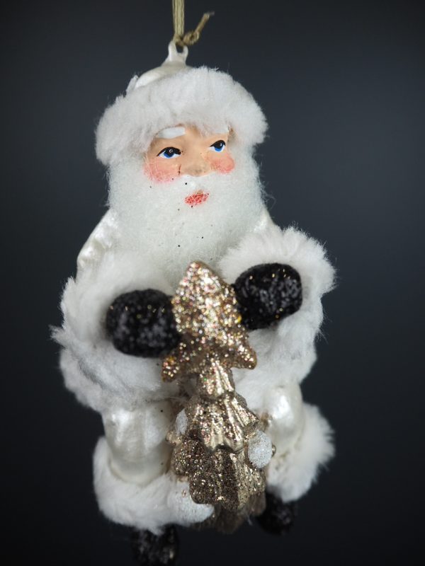 Santa in pearwhite w/ fur motor tree - Image 3