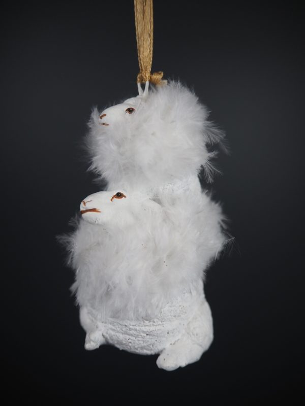 Baby lamb  white w/ feather - Image 2