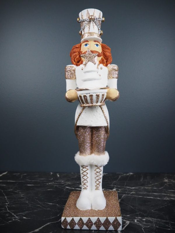 Long hair nutcracker w/xmas tree white - Image 2