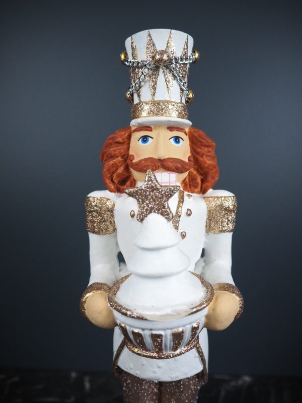 Long hair nutcracker w/xmas tree white - Image 3