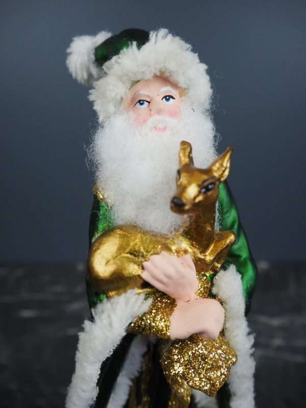 Santa wizard w/deer green/gold fur - Image 2