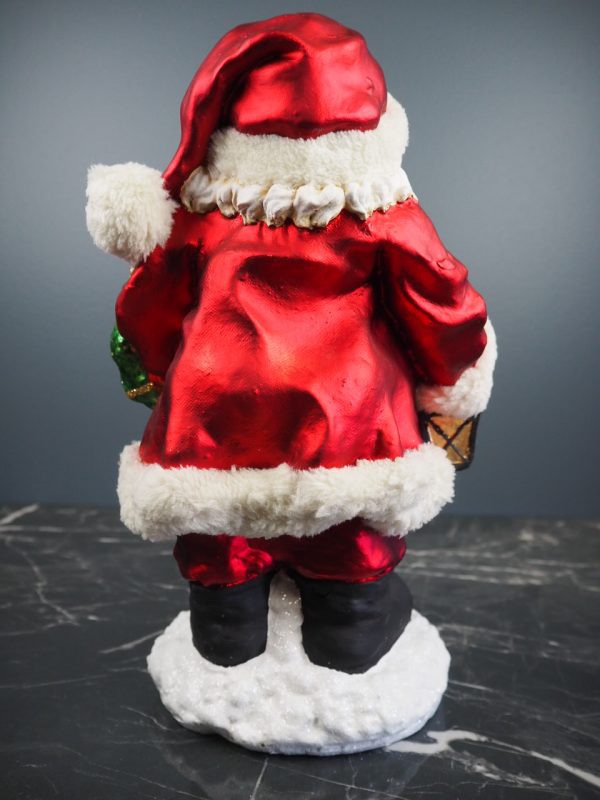 Fat Santa wreath & lamp red fur - Image 4