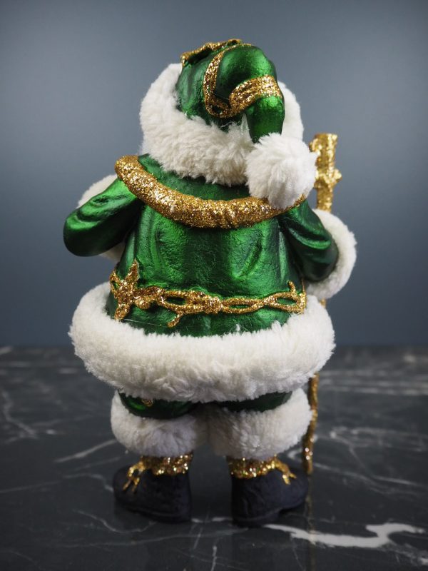 Fat santa w/cane green fur - Image 4
