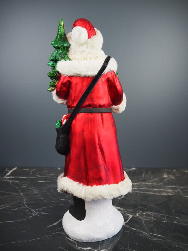 Tall Santa wreath & gift red fur - Image 3