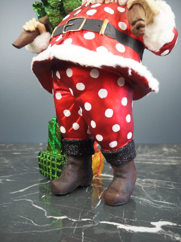 Fat Santa w/tree red/white polka fur - Image 3