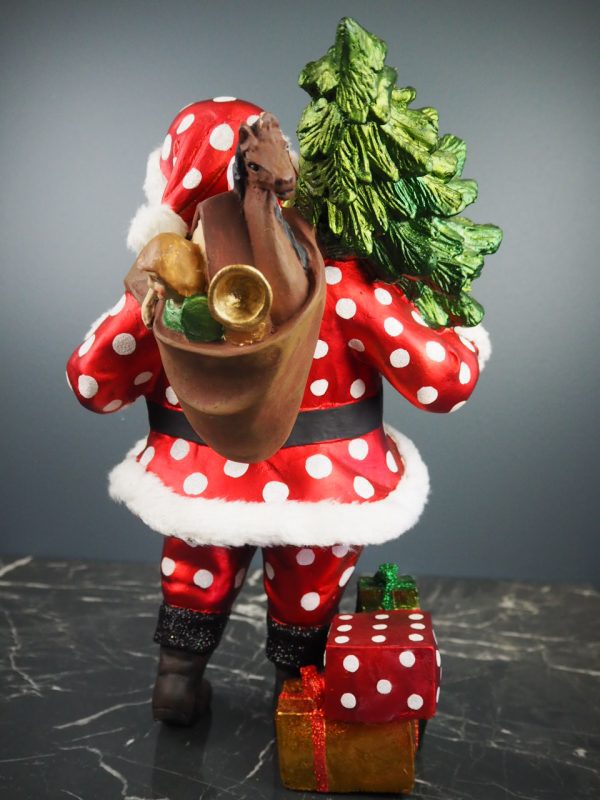 Fat Santa w/tree red/white polka fur - Image 4