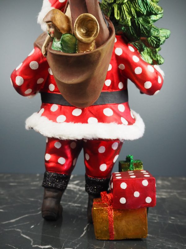 Fat Santa w/tree red/white polka fur - Image 5