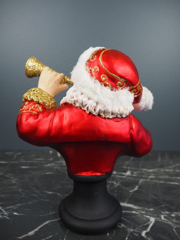 Santa w/trumpet red coat & gold - Image 3