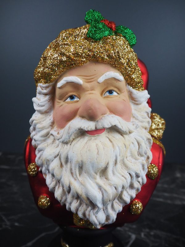 Big Santa head red w/gold - Image 2