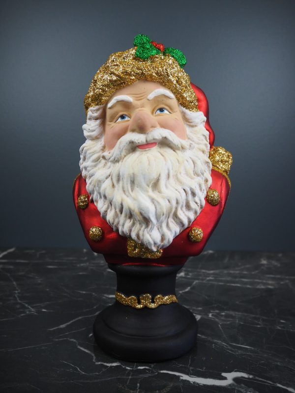 Big Santa head red w/gold - Image 4