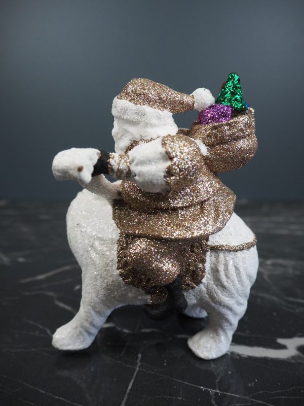Santa in champ glits riding on bear w/ glits - Image 2