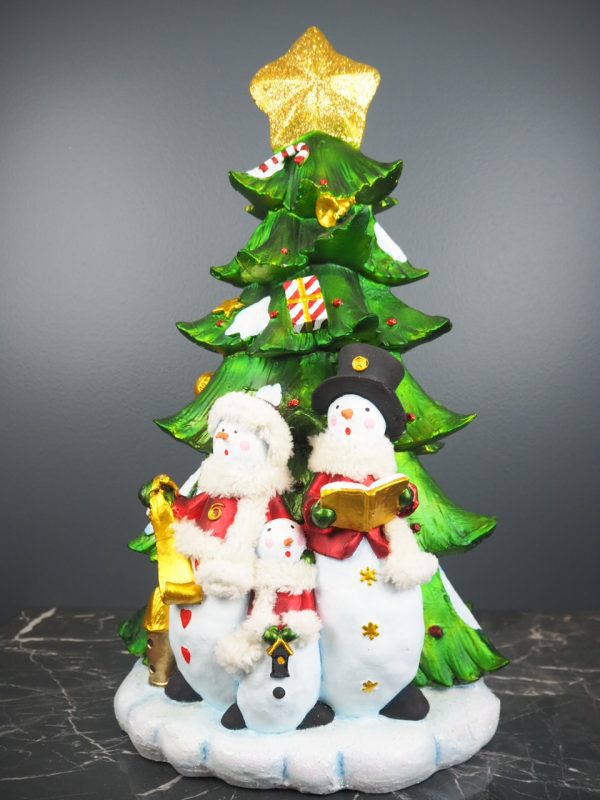 Christmas tree snowman family w/ fur - Image 2