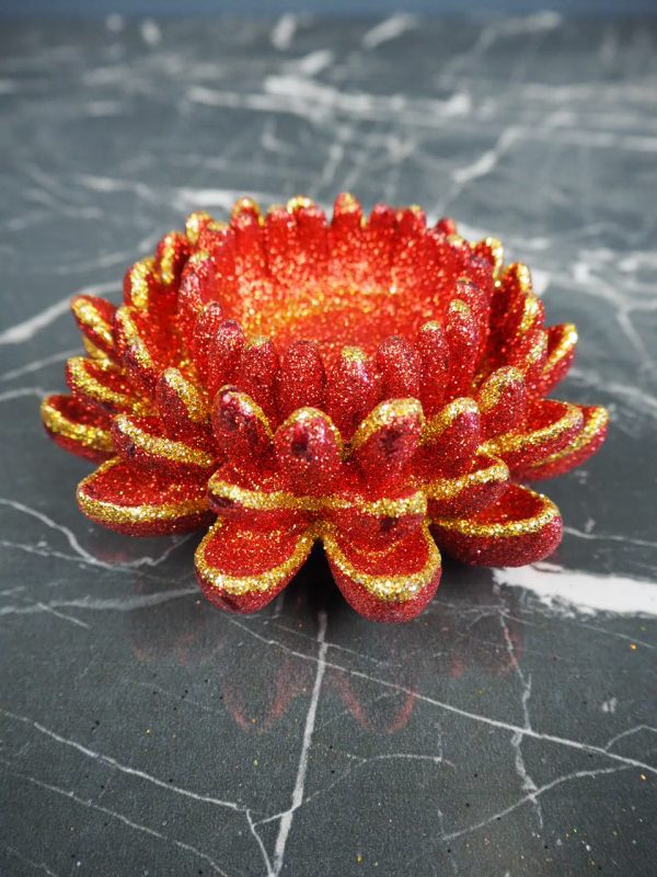 Lotus flower red/gold - Image 2