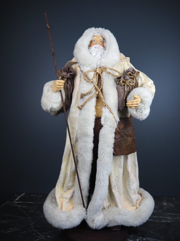 Santa in winter coat white fur - Image 5