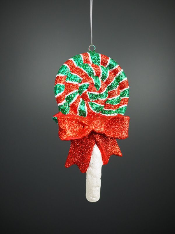 Swirl candy red/green/white bow - Image 2