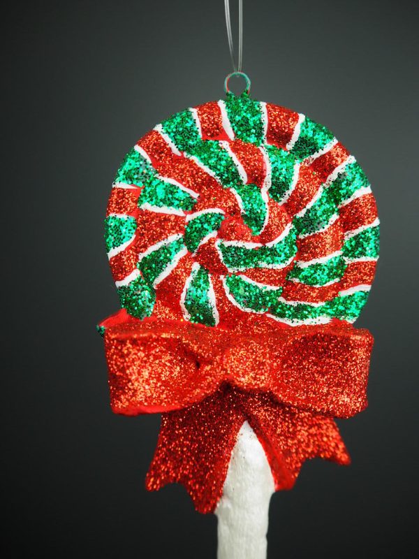 Swirl candy red/green/white bow - Image 3