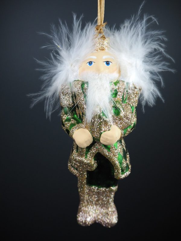 Messy hair nutcracker in satin green fin orn - Image 2