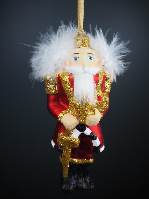 Messy hair nutcracker in satin red fin orn - Image 2