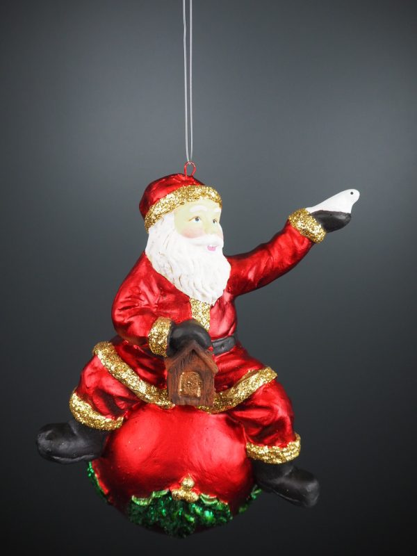 Santa xmas ball red - Image 2
