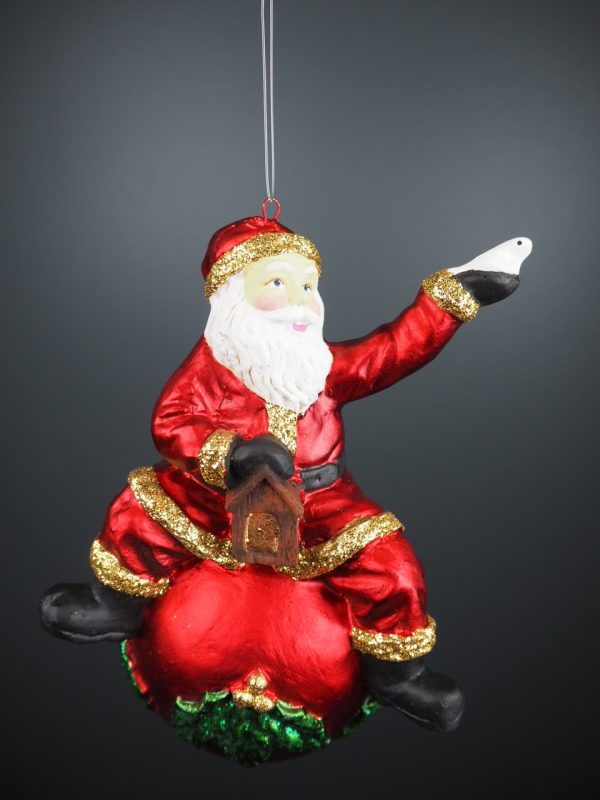 Santa xmas ball red - Image 3