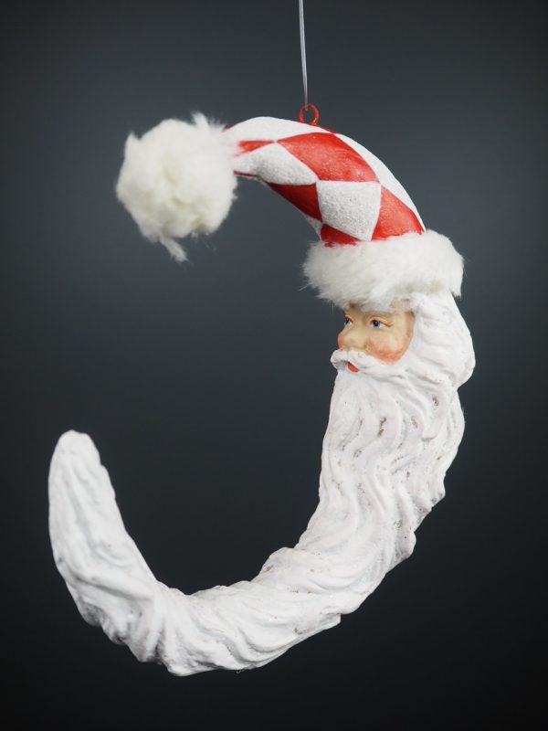 Cresent Santa beard red check hat - Image 2