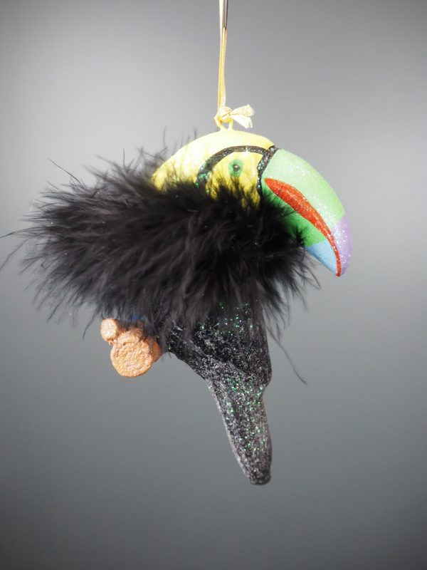 Toucan in colourful fin w/ black feather orn - Image 2