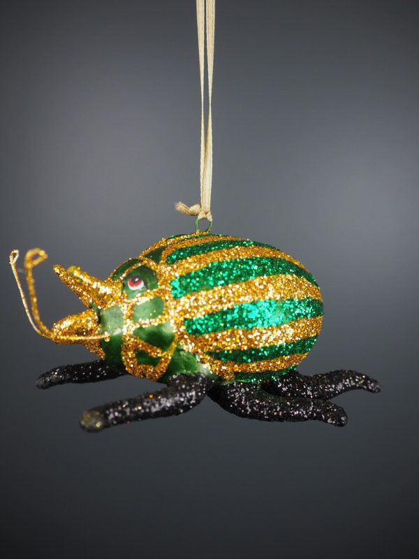 Lady bug in green & gold glits orn - Image 2
