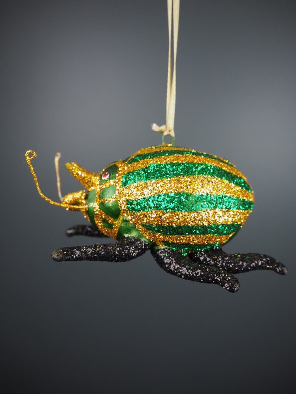 Lady bug in green & gold glits orn - Image 3