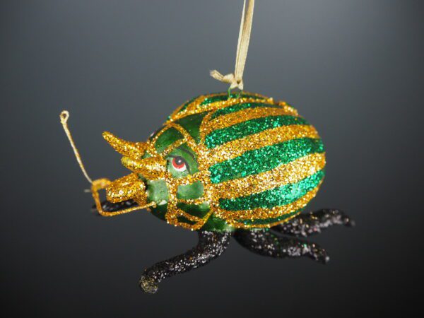 Lady bug in green & gold glits orn - Image 4