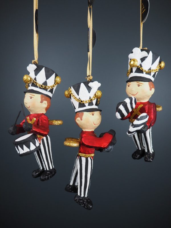 Toy soldier with instruments in satin red w/ blk/whte design - Image 2