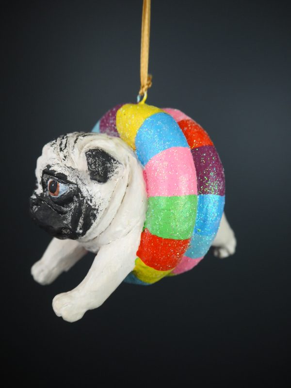 Pug rainbow w/ glits floater - Image 2