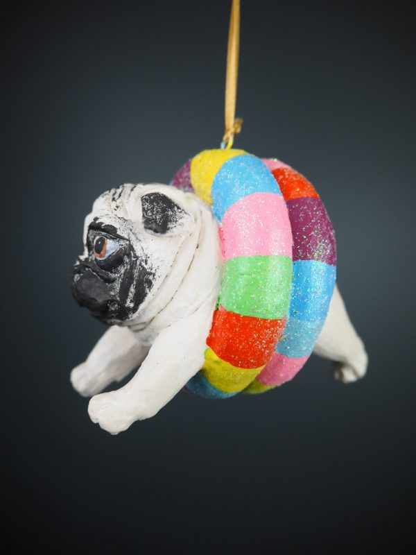 Pug rainbow w/ glits floater - Image 3