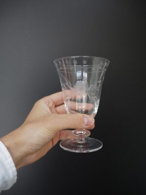 Meliora Wine glass flower etching