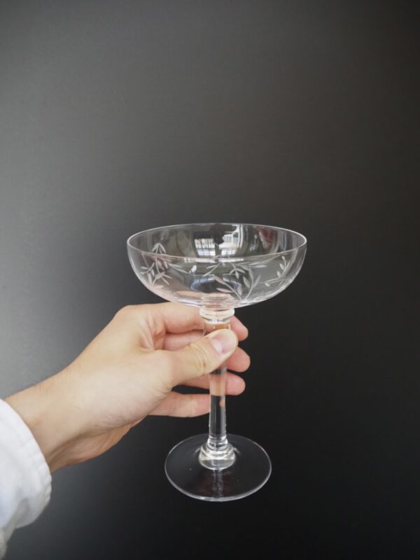 Meliora Coctail glass flower etching
