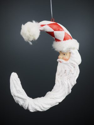 Cresent Santa beard red check hat