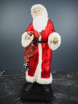 Santa w/pipe red coat fur