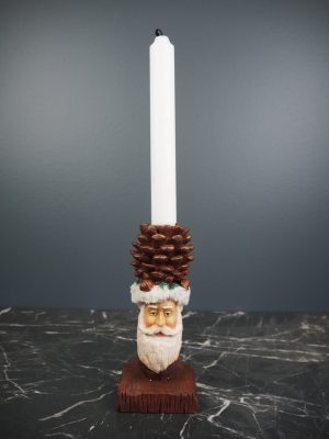 Santa head w/acorn brown