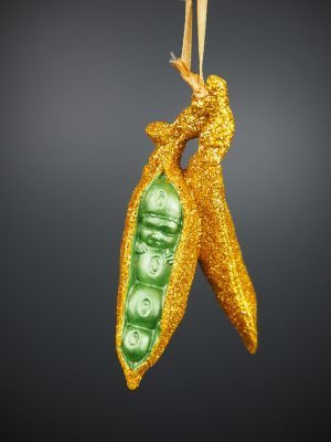 Baby pea in gold glits/green orn