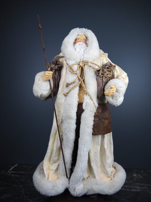 Santa in winter coat white fur