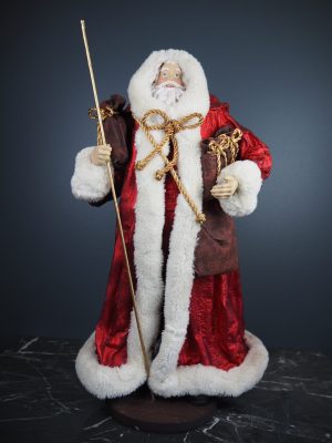 Santa in winter coat red fur