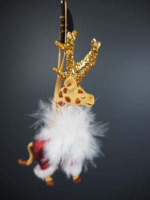 Christmas giraffe red