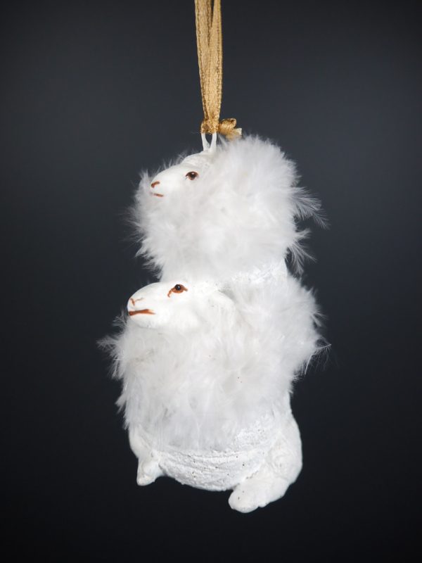 Baby lamb  white w/ feather