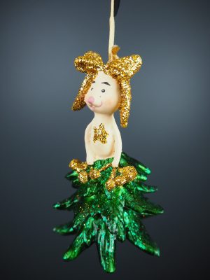 Christmas bunny tree w/ gold glits