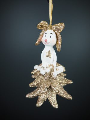 Christmas bunny tree w/ champ glits bown orn
